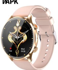 WAPIK Korean Brand Smart Watch Y5，Business Smartwatch, Waterproof Fitness Watch, Bluetooth Calling, Compatible with Android and iOS,Smartwatch For Men, Zinc Alloy Vacuum Plating, Heart Rate Monitoring