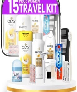 Stuhrling Bottle All Your Travel Essentials In One: Travel Toiletry Kit For Women - 15 Piece Set of Premium Travel Size Toiletries, TSA Compliant, Travel Essentials, Includes Shampoo And Conditioner, & More