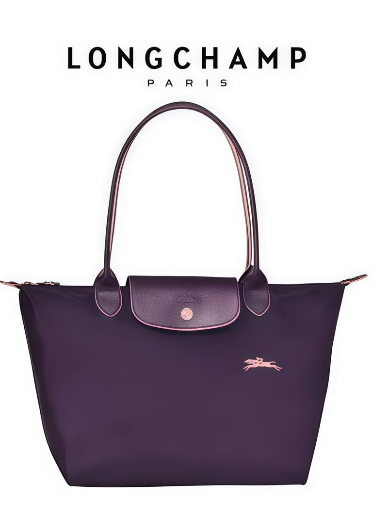 Longchamp Women's Classic Fashion Versatile Large Handbag Shopping Bag Shoulder Bag Handbag Eco-friendly Purple