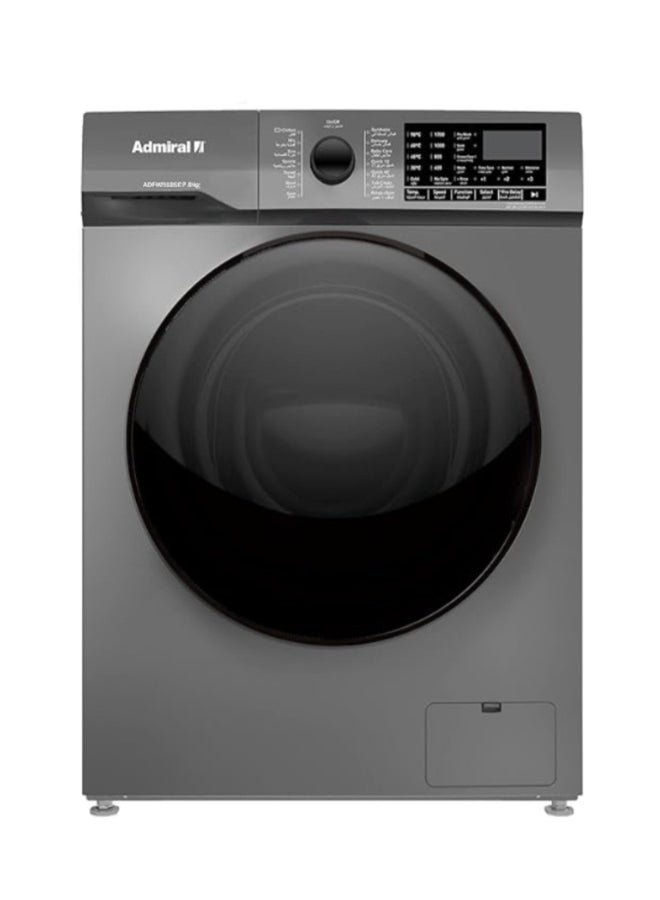Admiral 8 kg Front‑Load Fully Automatic Washing Machine with 1200 RPM Spin, LED Display, 15 Wash Programs, Auto‑Restart, Child‑Lock & Stainless Steel Drum – Elegant Silver Finish-ADFW812SCP 8 kg ADFW812SCP Silver