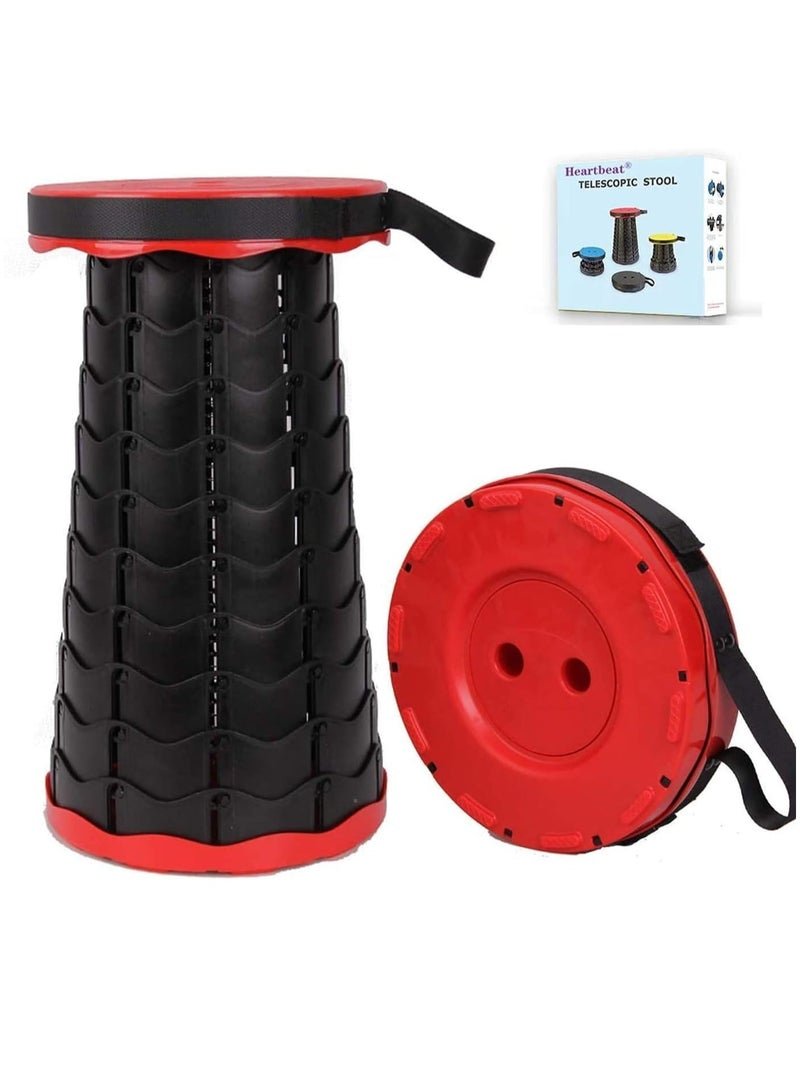 2021 Upgraded Folding Stool Lightweight Yet More Sturdy with Load Capacity, Retractable Collapsible Telescopic Camping Seat for Adults, Lightweight Sturdy Adjustable Stools