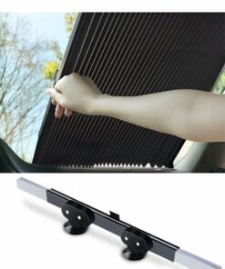 GROIC Retractable Windshield Sun Shade for Car, Large Sun Visor Protector Blocks 99% UV Rays Keep Vehicle Cool, Auto Sunshade Fits Front Window of Various Models with Suction Cups