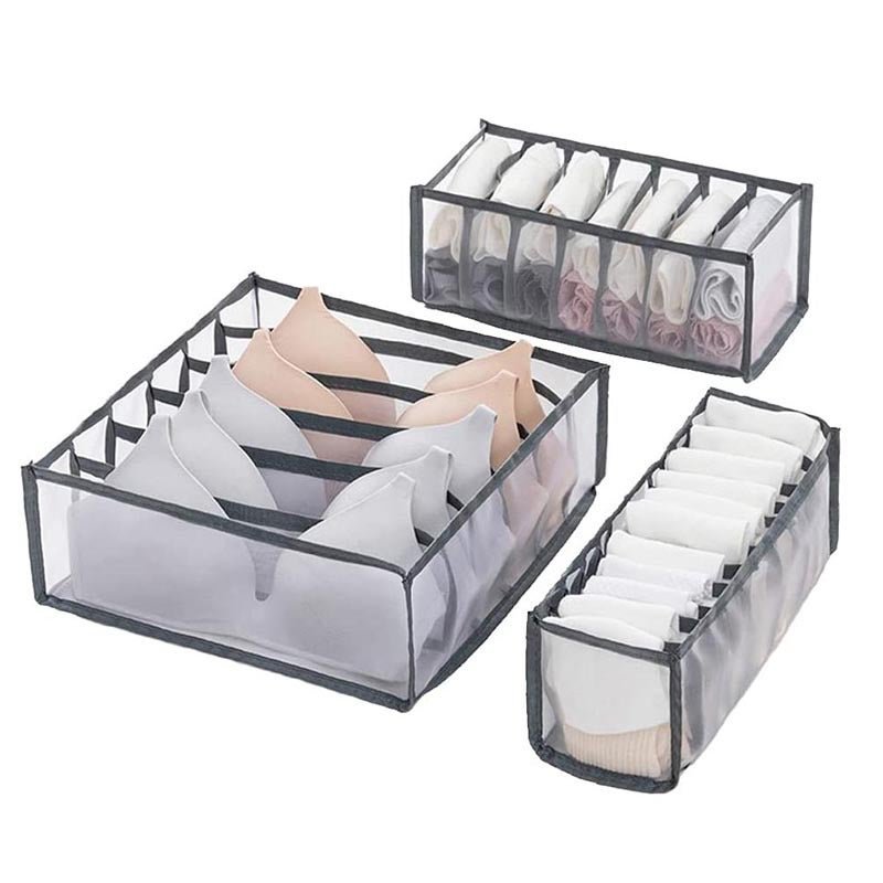 Underwear Storage Box Socks Underwear Three-In-One Household Drawer Storage Separate Box Wardrobe Clothes Pants Divided