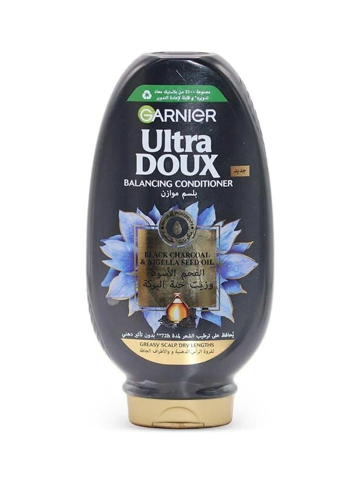 garnier Ultra Doux Black Charcoal Conditioner, 360 ml