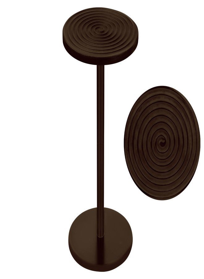 ZYBT Pedestal Side Table,10.24" Natural Wood Round Coffee Table, Drink Table Pedestal, Coffee Tables for Small Spaces, Martini Tables, Round Cocktail Small Side Tables for Living Room(Black)