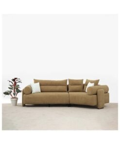 DANUBE HOME Tokyo Corner Fabric Sofa - Brown | 3-Seater Corner Sofa | Stylish Furniture for Living Room | Comfortable Recliner | Durable Wood Frame | Modern Design | Perfect for Small Spaces | 2-Year Warranty