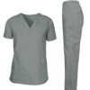 Rannah's Uniform Scrubs Medical Uniform Unisex Top and Pants Grey Nurse Suit Set