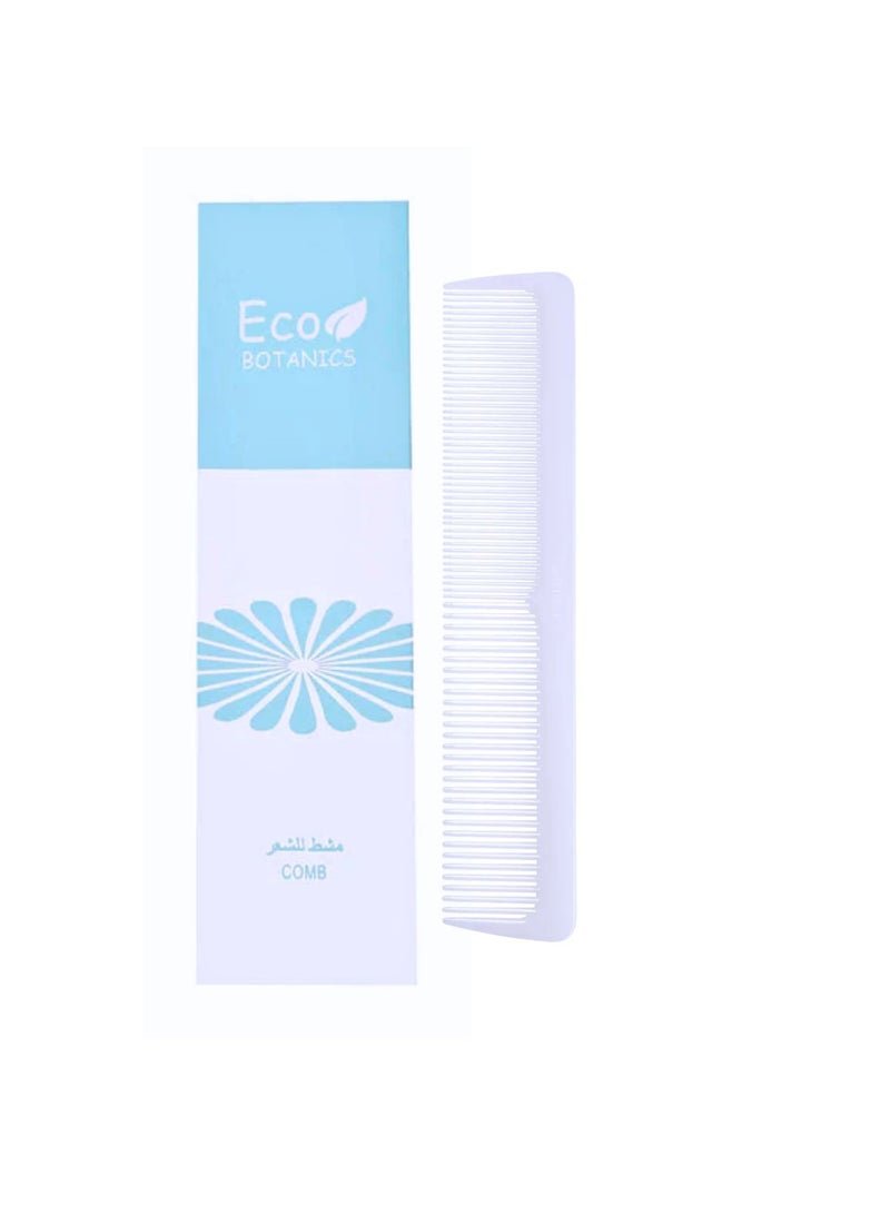 Eco Botanics Bulk Set pack of 50 Travel Size Hotel Amenities Eco Comb Individually Wrapped with Paper Box