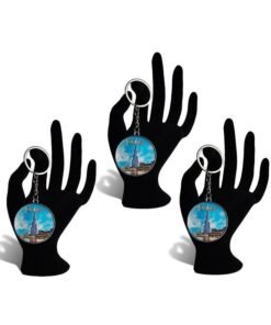 Souvenir Souq Foil Round Keychain Set – 3 Pcs Burj Khalifa Dubai Souvenir