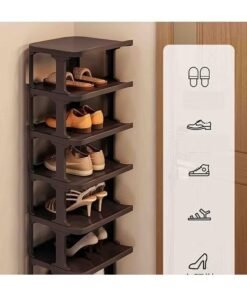 9-Layer Crevice Shoe Rack Upright Shoe Storage Artifact Simple Door Entry Home Shoe Rack Multi-Layer Household Shoe Cabinet (Black)