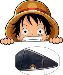 S-Color 2 Pack One Piece Luffy Car stickers Waterproof Vinyl Decal for Cars DIY Anime Motorcycle Laptop Decals Skateboard Bike Bumper Window Stickers