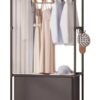 BLOOMING TIME Space-Saving Closet Organizer with Storage Shelf and Side Hooks