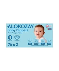 Alokozay Premium Baby Diapers - Size 4 8-14 Kg 2 x 76 Diapers