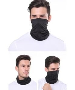 2 Pieces Sun UV Protection Face Mask Breathable Outdoor Cycling Neck Scarf Set Black - Image 3