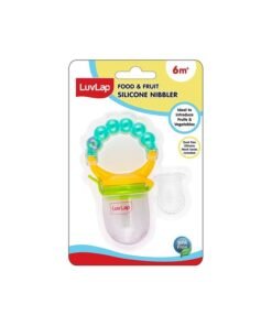 Luvlap Silicone Food/Fruit Nibbler with Extra Mesh, Soft Pacifier/Feeder, Teether for Infant Baby, Infant, Pearly Green, BPA Free