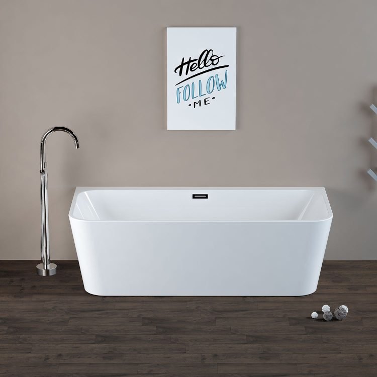 Wall attached freestanding bathtub 170x81cm