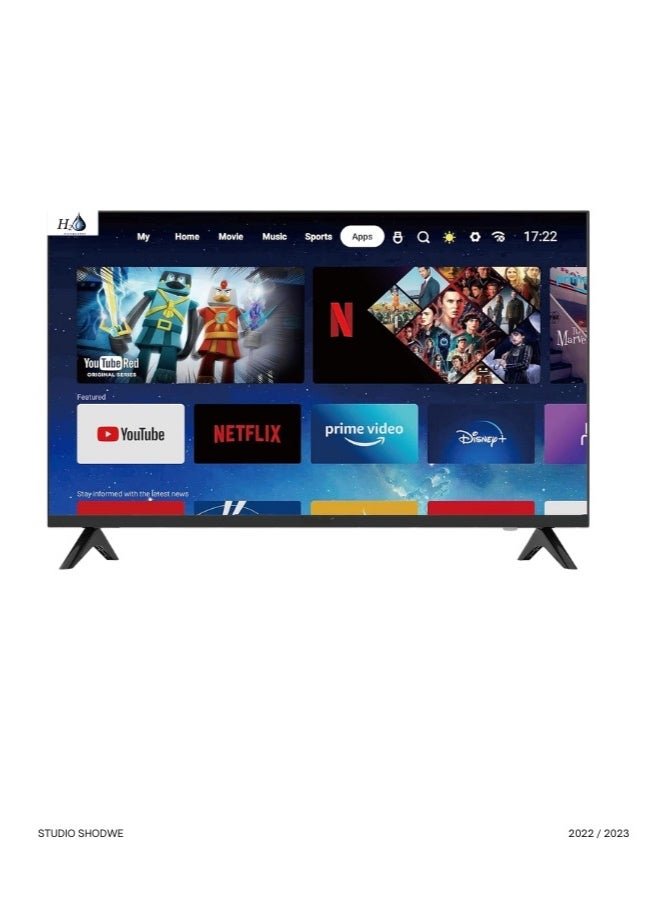 H2O 43-Inch Smart LED TV, Full HD (1080p), Android 14, Voice Remote with Google Assistant, Built-in Wi-Fi & Bluetooth, Streaming Apps Included