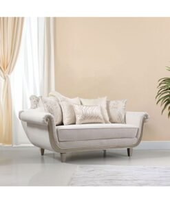 DANUBE HOME Bunbury 2 Seater Fabric Sofa I Modern Design Two Seat Sofas I Comfortable Living Room Furniture L 192 x W 94 x H 91 cm Beige