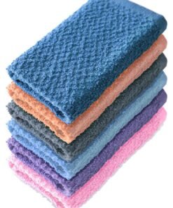 Hotel Linen Klub 100% Cotton Terry Wash Cloth 6 Pieces Set, Super Soft Quick Dry Highly Absorbent, Size: 30 x 30 cm, Multi-Colour