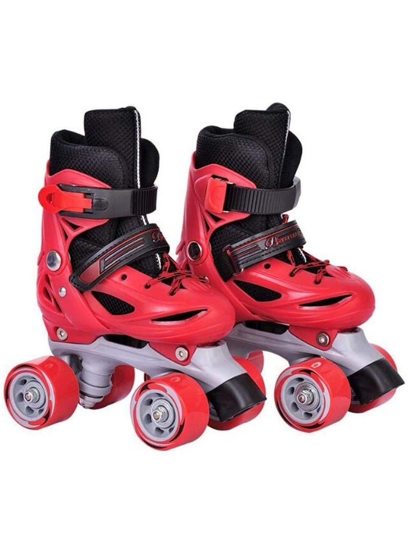 LIMOS Roller Skates Shoes Double Rows 4 Wheels with Adjustable Size AREA for Boys And Girls (Red M(35-38))