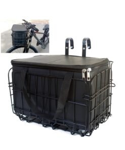DUNISO Bike Basket With Foldable Design, Large Capacity, Easy Install, Waterproof Inner Bag, Black 13.3x7.8x8.6 in