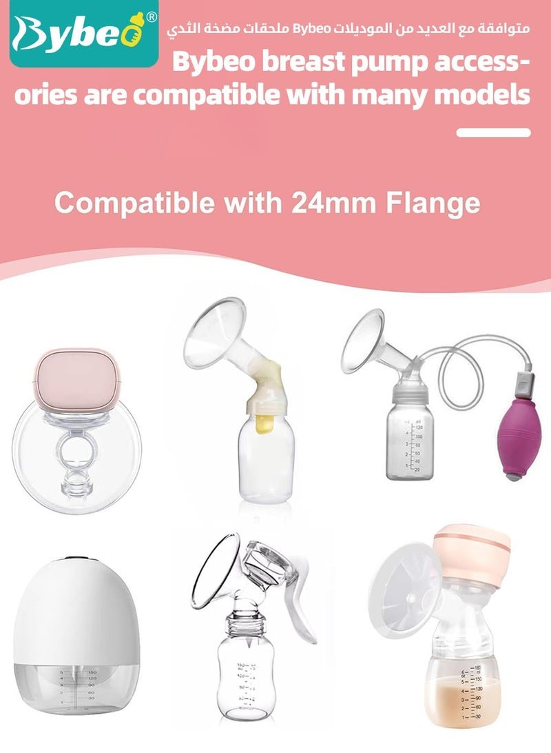 Bybeo 10 Pcs Flange Sizing Kit 13/15/17/19/21mm for 24mm Flange/Shield of Most Pumps, Silicone Flange Insert for Momcozy/Spectra/Bellababy Breast Pump, Breastfeeding Essential Pumping Kit for Moms - Image 4
