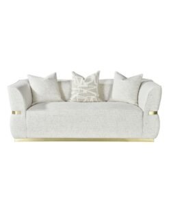 DANUBE HOME Oru 2 Seater Fabric Sofa, Modern Upholstered Fabric Couch With Soft Cushions, Comfortable Compact Sofa For Living Room, Stylish Minimalist Home Decor – Grey