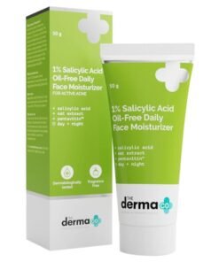 THE derma Co 1% Salicylic Acid Oil-Free Face Moisturizer with Oat Extract for Active Acne - 50g