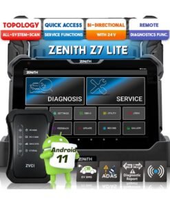 Zenith Z7 Lite GSCAN Diagnostic Scan Tool All-In-One Wireless Vehicle Diagnostic Scan Tool – 10.1″ FHD Display, Octa-Core CPU, Android 11, 4G RAM, 64G Storage, ADAS Calibration, Topology Scan, Bi-Directional 24V Truck Support, Battery Management System for EV/HEV/PHEV