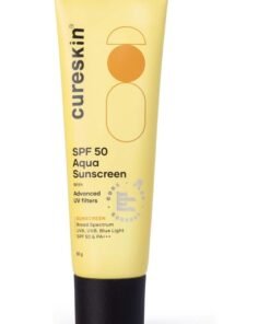 Cureskin SPF 50 Aqua Sunscreen with Advanced UV Filters | Broad Spectrum Sun, UVA, UVB, Blue Light Protection, SPF 50 & PA+++, 50 g (Pack of 1)