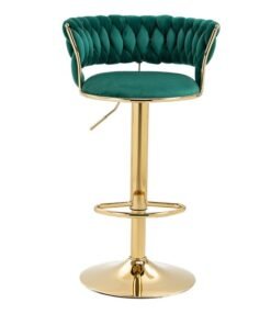 Bar Stools With Back 360° Woven Modern Adjustable Gold Bar Stools Swivel Counter Height Barstools With Footrest Gold Metal Tall Kitchen Chairs For Bar Pub Cafe