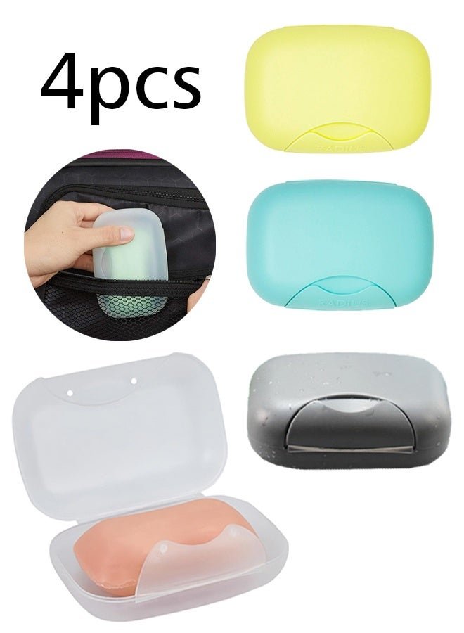 4 Piece Soap Holder, Soap Box Travel Soap Container Case for Bathroom Camping GymBusiness Trip