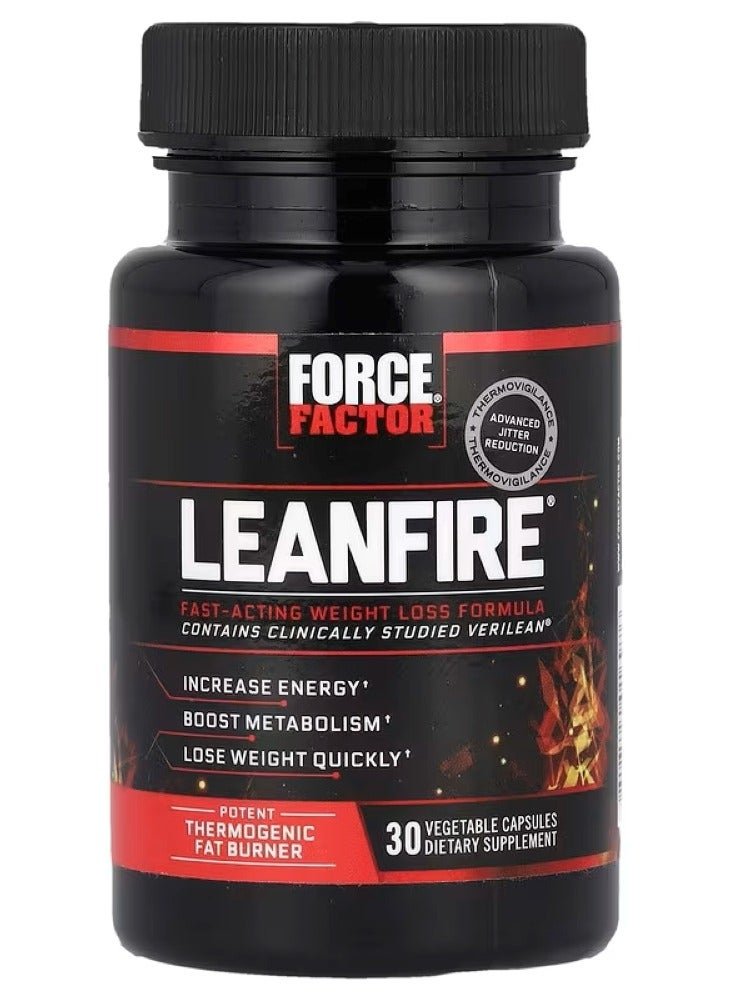Force Factor, LeanFire, Fast-Acting Weight Loss Formula, 30 Veggie Capsules