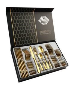 MileMelo 30-Piece Stainless Steel Cutlery Set Gold
