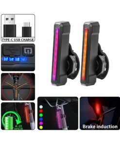 ZONIX Smart Brake-Sensing Bike Tail Light, Auto Warning Light when Braking, 9 RGB Modes, USB-C Fast Charge, IPX4 Waterproof, Digital Battery Indicator for Road, Mountain & Night Cycling