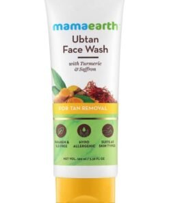 Mamaearth Ubtan Natural Face Wash For All Skin Type With Turmeric And Saffron For Tan Removal And Skin Brightening, 100 Ml