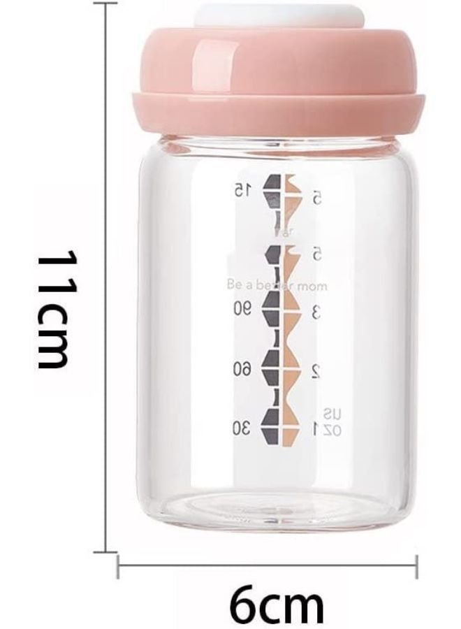 Be a better mom Breastmilk Glass Bottles Storage 1pcs with Leak Proof Lids 150ml Reusable Wide Neck Bottles Best for Breast Milk Collection & Storage Solution BPA Free Fits Most Breast Pumps