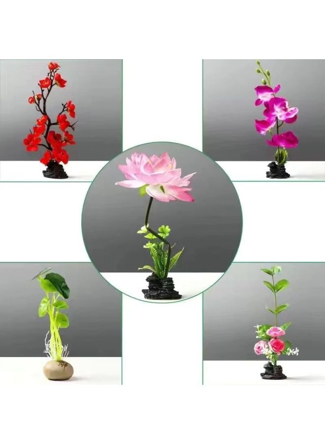 High-end Hotel Plate Decorative Supplies Decorative Plate Decorative Flower Simulation Ornaments Cold Dishes Platter Artistic Conception Dishes Western Food Wedding Banquet Embellishment-Specifications:Phalaenopsis-Color:Default