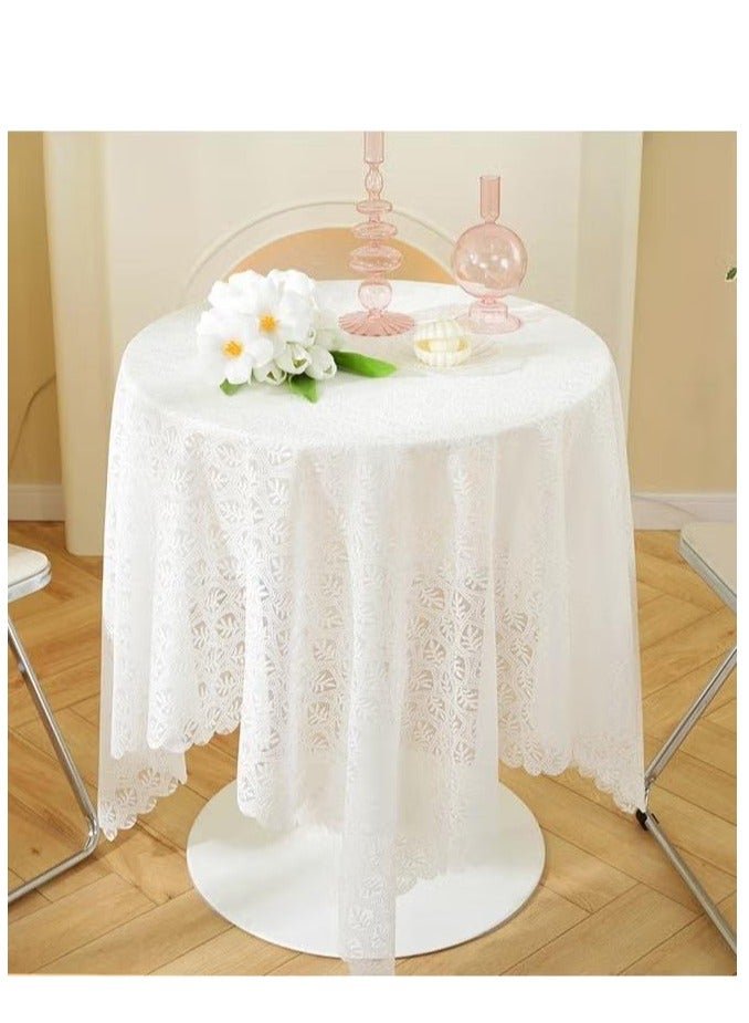 White Round Tablecloths Polyester Table Cloth Bulk Washable Polyester Fabric Tablecloths Table Cover For Dinning Room Restaurant Party And Kitchen 90cm