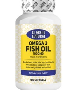 Oladole Natural Omega 3 Fish Oil 1000mg 360mg EPA & 240mg DHA Cardiovascular Support - 100 Softgels