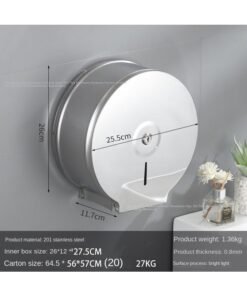 Bluejw 304 Stainless Steel Tissue Box Toilet Large Plate Hand Wipe Roll Paper Box Hotel Engineering Toilet Paper Hand Waterproof Paper Box