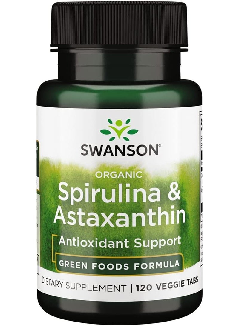 Swanson Organic Spirulina & Astaxanthin 120 Veg Tablets