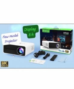 Smartbarry 8k Display Projector with Wifi and Bluetooth Outdoor Camping, Indoor Home Theater Movie Projector, Multiple Apps Supported, Video Projector Compatible with HDMI/USB/iOS/Android/Windows White