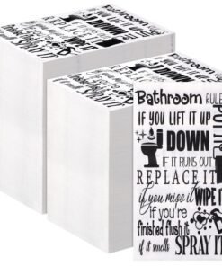 Jinei 200 Pcs Bathroom Disposable Napkins Guest Paper Towels Bathroom Rules Etiquette Disposable Hand Towels for Room Wedding Birthday Anniversary Supplies