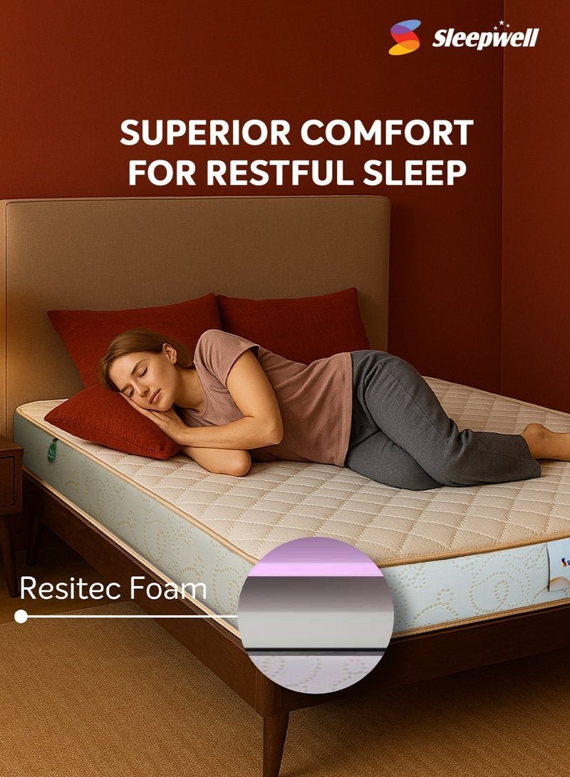 Sleepwell Utsav 2.0 | Resitec Foam | Single Bed Size | Medium Firm | Neem Fresh Technology | Anti Sag Mattress (200L x 90W x 15H cm) Thickness 15 cm - Image 3