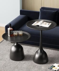 Alternative view of XiuWoo Set of 2 Coffee Table, Nordic Sofa Side Decorative Small Space Living Room Bedroom Patio, Vintage Metal End Table, Metal Iron Outdoor Round Table Weather Resistant Anti-Rust Outdoor