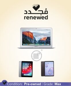 Apple Renewed - MacBook Air A1465 (2015) Laptop With 11-Inch HD Display, Core i5 Processor/Dual Core/4GB RAM/128GB SSD/macOS + ipad air1 32gb + samsung galaxy tab A 32gb storage + Macbook air Charger Combo Deal Silver