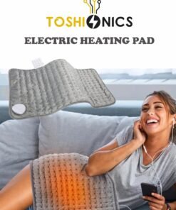 Toshionics Electric Heating Pad for Pain Injury Relief of Back Neck Shoulder Muscles Discomfort Cramps Arthritis Sciatica Aches And Menstrual Pain With 6 Electric Temperature Options 4 Timer Settings Auto Shut Off 12x24 Inch 75 Watts Heat Pad With Controller Hand Portable and Washable Heating Pad