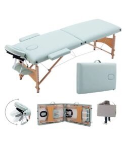 Nourest Adjustable Massage Bed Professional Therapy Table with Lightweight Wood Frame, High Weight Capacity, Thick Foam Padding, Waterproof PU Premium Leather, Foldable Design for Spa Salon & Clinic - 185cm x 70cm