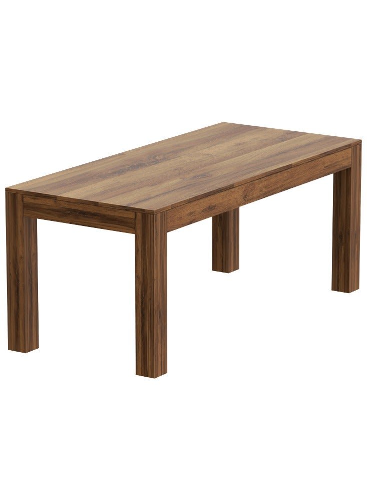 Mahmayi Modern Wooden 8-Seater Dining Table Only - Stylish Dark Hunton Oak Finish for Kitchen, Dining Room, Living Room